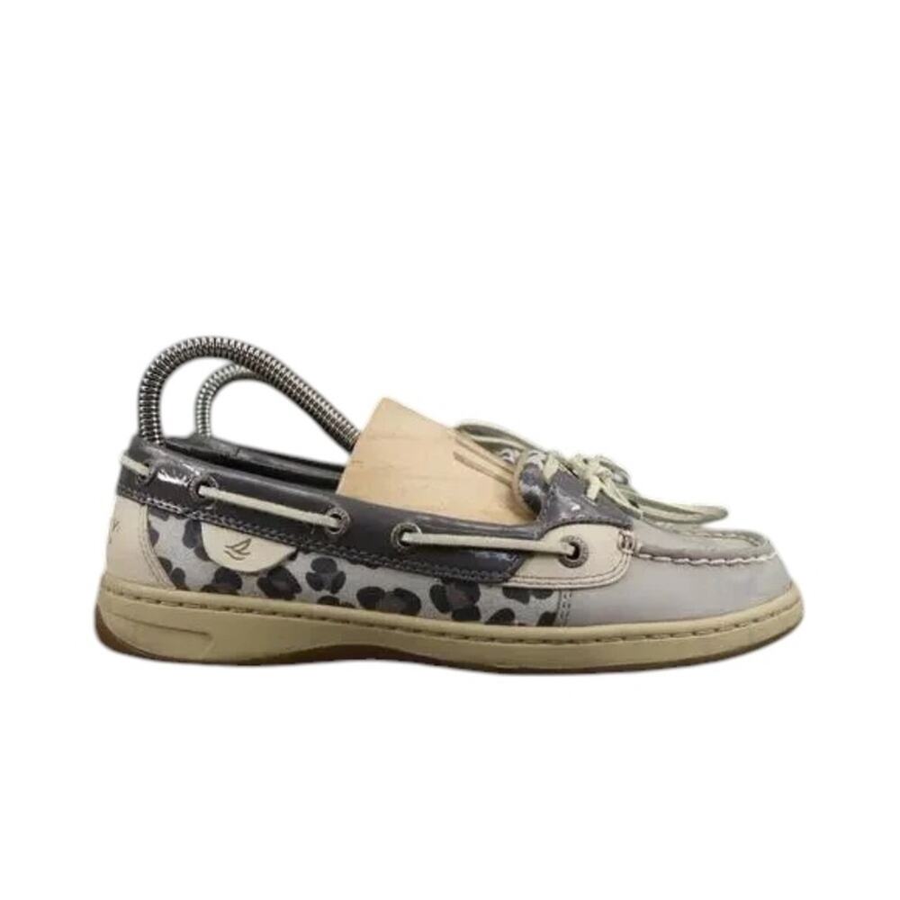 Sperry Shoes Womens 6.5 Moc Loafer Slip On Boat Top Sider Leather Leopard Casual
